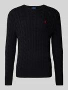 Gebreide pullover met ribboorden, model 'DRIVER'