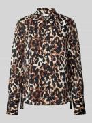 Regular fit overhemdblouse van puur katoen met luipaardprint