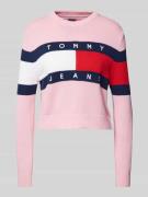 Gebreide pullover met logodetail, model 'CENTER FLAG'