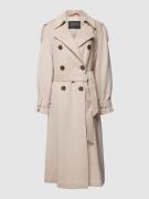 Trenchcoat met strikceintuur in effen design