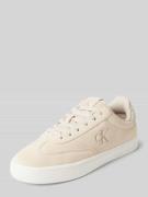 Leren sneakers met labelprint