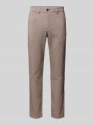 Slim fit stoffen broek met riemlussen, model 'MILES'