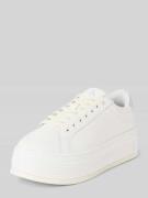 Leren sneakers met plateauzool