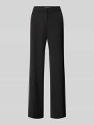 High waist stoffen broek met knoop, haakjes- en ritssluiting