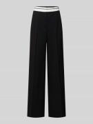 Wide leg stoffen broek met bandplooien