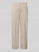 Wide leg stoffen broek met vaste persplooien, model 'KATE'