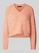 Korte gebreide pullover met V-hals, model 'ALOA'