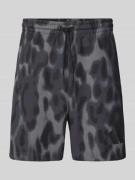 Sweatshorts met labelprint, model 'GRESIX'