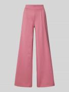 Wide leg stoffen broek met bandplooien, model 'KATE'