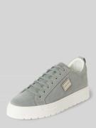 Sneakers van leer met labeldetail