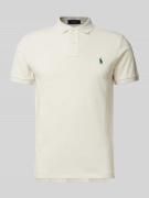 Custom slim fit poloshirt van puur katoen