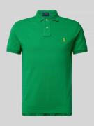 Custom slim fit poloshirt van puur katoen