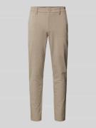 Slim fit stoffen broek met riemlussen, model 'MARK'