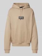 Hoodie met labelpatch, model 'Moss'