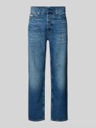 Straight leg jeans met labeldetail