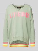 Oversized sweatshirt met V-hals, model 'Liebe Hearts'