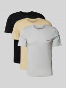 Regular fit T-shirt van viscose in een set van 3 stuks