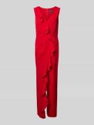 Jumpsuit met volants en V-hals