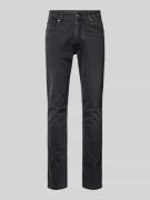 Straight fit jeans met merkdetail