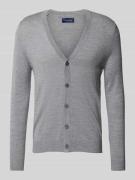 Slim fit cardigan van wolmix met V-hals