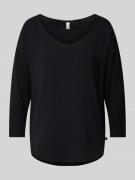 Shirt met 3/4-mouwen en extra brede schouders