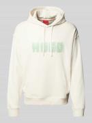 Hoodie met labelprint, model 'Diqerio'