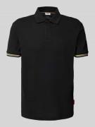 Poloshirt met labelprint, model 'Amare'