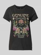 T-shirt met motief- en statementprint, model 'LUCY'