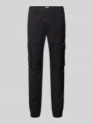 Skinny fit cargobroek met labelpatch