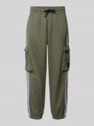 Tapered fit sweatpants met cargozakken, model 'ATHLETIC MIX'