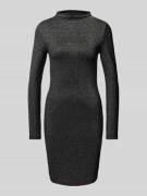 Slim fit bodycon jurk met effectgaren en korte opstaande kraag, model ...