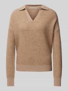 Gebreide pullover met V-hals