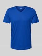 Regular fit T-shirt van puur katoen met V-hals