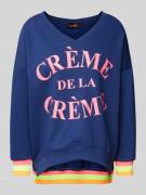 Sweatshirt met V-hals, model 'Creme de la Creme'