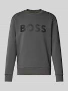 Sweatshirt met labelprint, model 'Salbo'