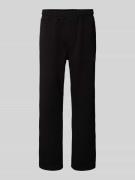 Wide leg sweatpants met structuurmotief, model 'VEAL'