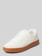 Leren sneakers met labeldetails