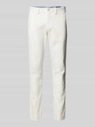 Slim stretch fit chino met riemlussen