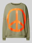 Sweatshirt met ribboorden, model 'Peace'