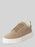 Sneakers van leer met labeldetails, model 'FLINT'