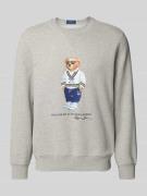 Sweatshirt met motief- en labelprint