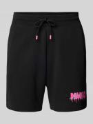 Regular fit sweatshorts met labelprint, model 'Dapalmi'