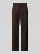 Tapered fit stoffen broek met bandplooien, model 'LEROY'