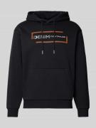 Regular fit hoodie van katoenmix met labelprint