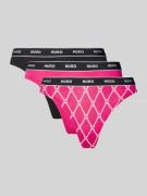 String met elastische band met label in een set van 3 stuks
