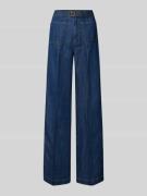 Wide leg jeans met opgestikte zakken, model 'LEATON'