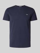 Slim fit T-shirt met labelstitching