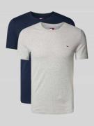 Slim fit T-shirt met logobadge in een set van 2 stuks