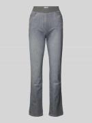 Straight fit jeans met elastische band