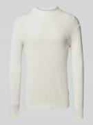 Gebreide pullover van viscosemix met opstaande kraag